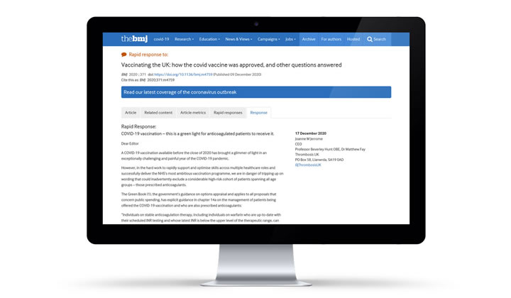 COVID-19 vaccination – this is a green light for anticoagulated patients to receive it